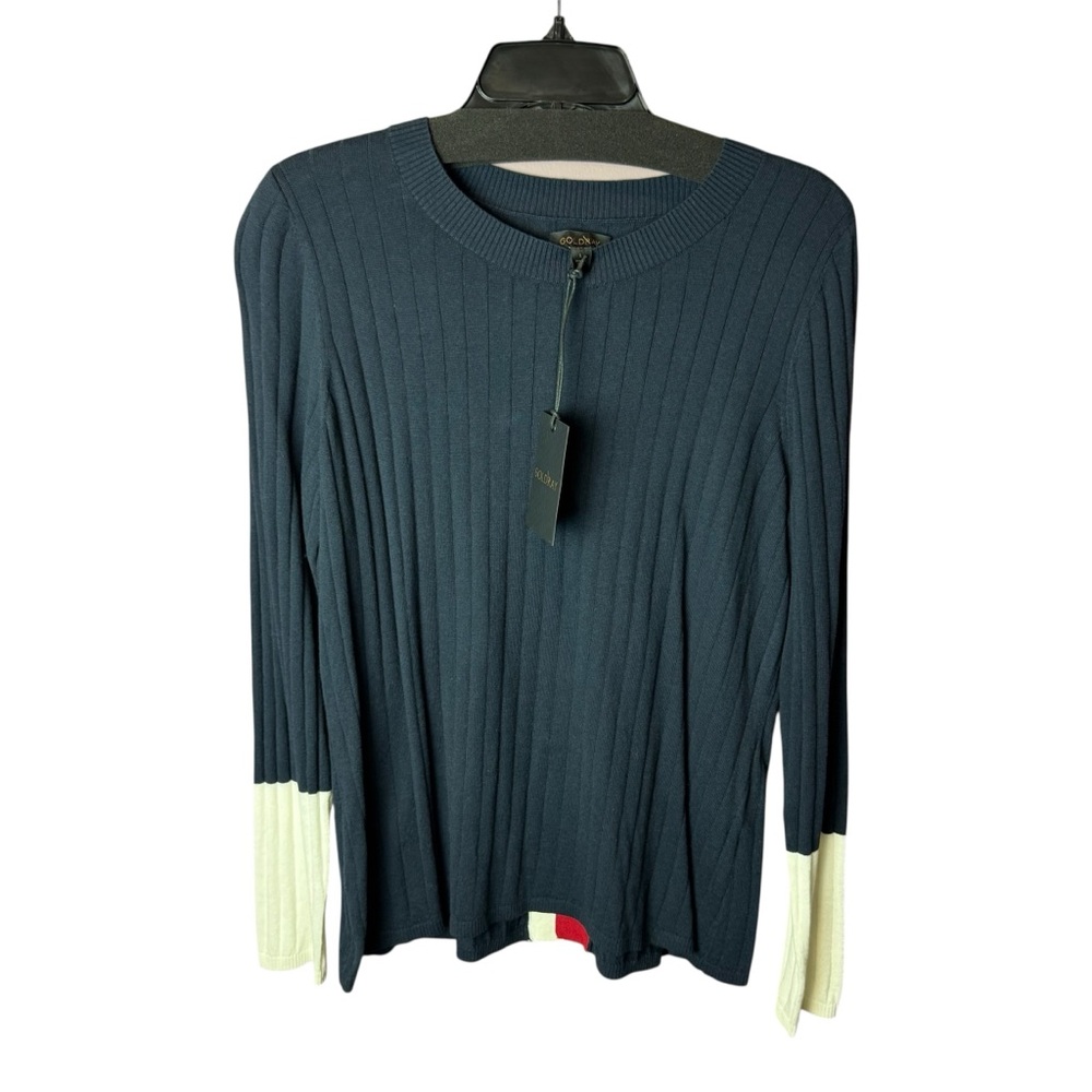 NWT Goldray Navy Long Sleeve Knit Top L